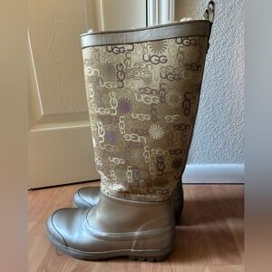 UGG Gold Shearling lined Rain Boots
